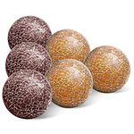 Meiwlong 6 PCS 2.5inch Round Glass Mosaic Sphere Balls Set Living Room Table Bowls Vases Home Centerpieces Decorative Orbs Christmas Thanksgiving Wedding Party