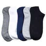 LEALDEALZ Ankle Length Socks For Men And Women - Pack Of 5 Multicoloured Cotton Socks - Free Size