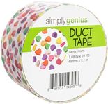 Simply Genius Pattern Duct Tape Heavy Duty - Craft Supplies for Kids & Adults - Colored Duct Tape - Single Roll 1.8 in x 10 yards - Colorful Option for DIY, Craft & Home Improvement (Candy Hearts)