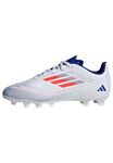 adidas F50 Club Football Boots Flexible Ground, Cloud White/Solar Red/Lucid Blue, 2.5 UK