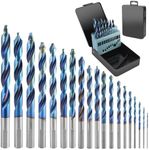 KAKILFOB 19Pcs Cobalt Drill Bit Set, M35 HSS Stepped Point Drill Bit, 135 Degree Tip High Speed Steel with Blue Oxide Finish, Stainless Steel, Plastic and Wood with Metal Indexed Storage Case