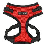 Puppia RiteFit Harness with Adjustable Neck, Medium, Red