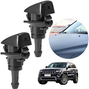 Windshield Wiper Washer Nozzle Spray Jet Kit Replacement for Dodge Grand Caravan Dodge Caliber Dodge Journey Dodge Durango Dodg Ram Chrysler PT Cruiser Chrysler Town and Country Compass Grand Cherokee Replaces # 5116079AA 5113049AA, Pack of 2