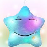 Ainiv Star Plush Sensory Toy for Autism, Stuffed Teddy Sensory Lights, Kids Sleep Aid Adhd Toys, LED Star Plush Pillow, Night Light Plush Pillow, Birthday Christmas Holiday Valentines Gifts (Blue)