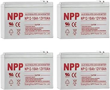 NPP NP12-10Ah(F2, 4Pcs) 12V 10Ah Rechargeable SLA Scooter Battery F2 Style Terminals for Pride Mobility GoGo Scooter, BP12-12, Neuton Mowers CE5 UB12100-S, Security Systems