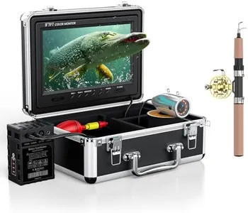 Eyoyo Underwater Fishing Camera Portable Video Fish Finder 9 inch LCD Monitor 1000TVL Waterproof Camera Underwater DVR Video Fish Cam 30m Cable 12pcs IR Infrared Lights for Ice, Lake and Boat Fishing