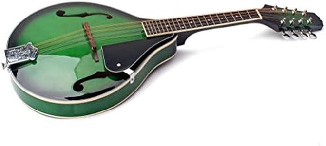 ULTNICE A Style Mandolin Instrument 8-String Basswood Mandolin with Rosewood Adjustable Bridge Fingerboard Steel String (Green)