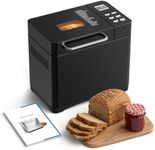 TRIUMPHKEY 19 in 1 Bread Maker Fully Automatic, with Nut Automatic Dispenser, 3 Loaf Sizes & 3 Browning Levels, 15 Hour Timer, 1KG Large Bread Machine, Gluten Free, Stainless Steel, Makes Jam, Yogurt