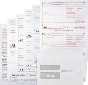 W2 Forms 2023 Income Set, 6 Part 50 Employees KIT, Laser Tax Forms and W-3 Transmittal Legal W2 Forms with 50 Self Seal Envelopes in Pack Great for QuickBooks and Accounting Software, 2023 W2