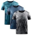 YAWHO Men's 1-3 Pack Workout Shirts Active Sport Athletic T-Shirt Dry Fit Moisture Wicking Short-Sleeve for Running,Training (0228 3Pack, M)