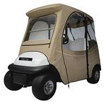 Classic Accessories Fairway Golf Cart FadeSafe Enclosure for Club Car, Short Roof, Khaki