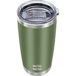 WETOWETO 20oz Insulated Stainless Steel Tumbler, Coffee Tumbler, Double Wall Vacuum Travel Coffee Mug, Powder Coated Leak-Proof Tumbler Cup for Home Office Travel (Army Green,1 Pack)