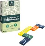 Mindful Classics, Double-Six Wood Dominoes Set Sustainable Classic Games with Wood Storage Case, for Adults and Kids Ages 8 and up