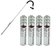 GoSystem Garden Weed Wand Gas Weed Killer Burner Blaster Burning Torch and Gas Canisters Refill for Camping Stove Blowtorch BBQ (12 x Go Can 350g+Weed Wand)