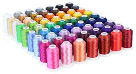 CleverDelights 63 Color Polyester Embroidery Machine Thread Set - 1100 Yard Spools - for Most Machines