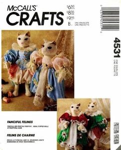 McCall's 4531 Crafts Sewing Pattern Elizabethian Cat Doll Wardrobe