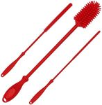 Kitchiny 12.5" Silicone Bottle Brush & Straw Cleaner Brush Set | Water Bottle Cleaner for Hydro Flasks, Tumblers, Glassware, Vases and Narrow Neck Containers