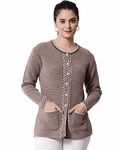 TAB91, Dusky & Dune Round Neck Winter Cardigan, Knitted Sweater, Warm & Stylish Winterwear, Perfect for Cold Weather, Essential Winter Fashion (M, Peach)