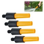 4 PCS Hose Nozzles, Hose Pipe Nozzle End, Garden Hose Nozzles & Spray Guns Adjustable Head Garden Hose Gun to Adjust The Water Flow for Watering Plants Car Washing Shower Pet (Yellow)