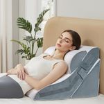 VMFKPNR 3PCS Wedge Pillow for Sleeping, Orthopedic Bed Wedge Pillow Set Adjustable Memory Foam Pillow for After Surgery, Acid Reflux, Snoring, Back Pain Relief