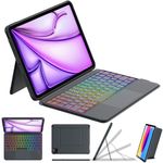 LeynCoo Keyboard Case for iPad Air 11-inch (M4/M3/M2) & Pro 11-inch – Magnetic Detachable Keyboard with Trackpad, Backlit Keys, Adjustable Stand, Slim Protective Cover for iPad 11th/10th, Air 5/4