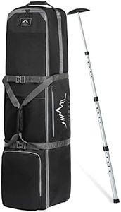 GoHimal Golf Travel Bag with Adjustable Support Rod, 900D Heavy Duty Oxford Fabric Golf Travel Case for Airlines with Wheels