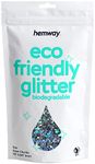 Hemway Biodegradable Glitter Eco Friendly - 100g/3.5oz Bio Cosmetic Safe Sparkle Vegan for Face Eyeshadow Body Hair Festival Makeup Craft - Super Chunky (1/8" 0.125" 3mm) - Gun Metal Grey Holographic