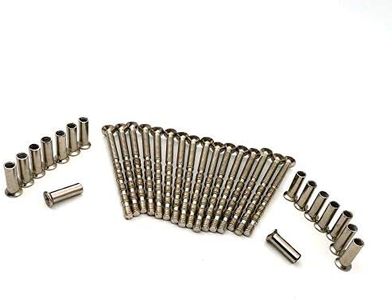 Lote de 16 tornillos con manguitos M4 para asas, cerraduras o perillas de puerta, color níquel