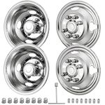 CIRONBOW 16" 8 Lug Wheel Simulators Stainless Steel Bolt Kit Fit for Pick-up Trucks Vans RV Hub Caps Rim Skin Chrome Cover Parts,Fits Ford F350 1974-1998;E350/E450 1992-2021;Dodge Ram 3500 1974-1999