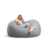 Big Joe 0000658LDS Fog XL Fuf Lenox Foam Filled Bean Bag Chair with Liner and Removable Cover, Extra Large with Remvovable