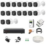 CP PLUS 16 Channel DVR with 2.4MP 16 Bullet Cameras (Day/Night Vision) + 2TB HDD + Copper Cable Roll (1+3) + CLOCITE 8 CH Power Supply 2 Nos + BNC & DC Full Combo Kit