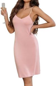 Avidlove Chemise Lingerie for Women Slip Dress Sexy V Neck Nightgown Casual Tan Dress (Light PinkL)