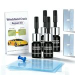 Kunsia Windshield Repair Kit, 2026 Upgrade Rock Chip Windshield Repair Kit for Car Windows - Nano Glass Resin Quick Fix for Bullseyes, Star Cracks, Half-Moon & Line Scratches Under 12" (4pcs)