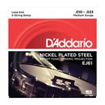 D'Addario J61 5-String Banjo Strings, Nickel, Medium, 10-23