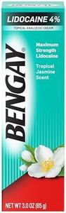 Bengay Pain Relieving Lidocaine Cream, Non-Greasy Topical Analgesic Cream with The Maximum Strength Numbing Relief of 4% Lidocaine HCl, Pleasant and Soothing Tropical Jasmine Scent, 3 oz