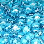 Stanbroil 10-Pound Reflective Fire Glass Beads - 1/2 inch Luster Fire Glass Drops for Fireplace Fire Pit, Caribbean Blue Luster