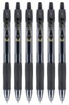 Pilot G2 07 Black Fine Retractable Gel Ink Pen Rollerball 0.7mm Nib Tip 0.39mm Line Width Refillable BL-G2-7 (Pack Of 6)