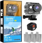 Ourlife Action Camera 4K 30FPS, 3X 