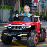 Toyify Kids Car to Drive, Rechargeable 12V Battery Operated Ride-On Car for Kids Music with R/C & Mobile App Jeep, Electric-Car, Kids Car for Boys & Girls Age 2-10 Years (Red)