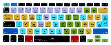 HRH Premiere Pro CC Shortcuts Hotkey Silicone Keyboard Cover Skin for MacBook Air 13,Pro13/15/17 (with or w/Out Retina Display, 2015 or Older Version)&for iMac Older,USA and European