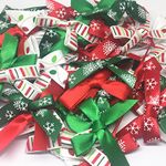 60 x Christmas Statin Bows Red and Green Themed