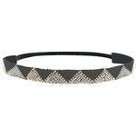 Mia Beautiful, Pretty Embellished Beaded Headband Hair Accessory, Black, Red, And Turquoise Blue Beads In Triangle Design, Elastic Rubber Band, For Women and Girls 1 pc