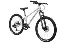 FabricBike Terra - Mountain Bike 24’, Aluminium frame, 7-speed, Disc brake, Front suspension, 24-Inch Tyres, kids bike for 8-11 year old. (Polished)