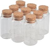 24pcs 47x90x33mm 100ml Glass Bottles with Cork Clear Transparent Glass Jars Empty Wishing Bottles Wood Stopper for Information Bottles, Wishing Bottles, Blood Bottles, Samples etc