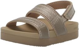 REEF Little Water Vista Platform Sandal, Water Friendly, Adjustable Velcro Strap, Golden Hour, 12 Little Kid