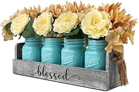 Table Centerpieces for Dining Room, Besuerte Farmhouse Dining Room Decor Modern Decorations Centerpieces for New Home Gift, Wedding Party,4-Blue centerpieces for Tables