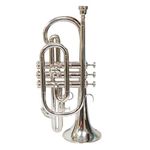 S.A Trading Company Ultimate Brass silver color (chrome) cornet with carry case and a mouthpiece