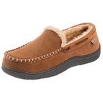 Zigzagger Men's Microsuede Moccasin Slippers Memory Foam House Shoes, Tan,11 UK