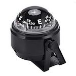 Eddwiin Boat Compass, ABS Plastic Adjustable Boat Compass Dash Mount Electronic Navigation Marine Night Ball Compass for Boat, Truck, Caravan