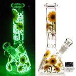 Glass Bong with Tornado percolate,Green Water Bongs with 14.5mm Bong Bowl Height 25cm Weight 400g Glass Pipe for Smoking Hookah Glass Bongs Oil Rig Smoking Pipe Nicotine free